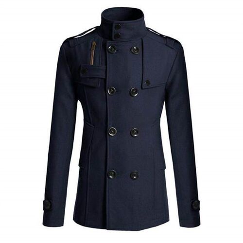 Mens woolen coat, mens mid to long woolen windbreaker,
