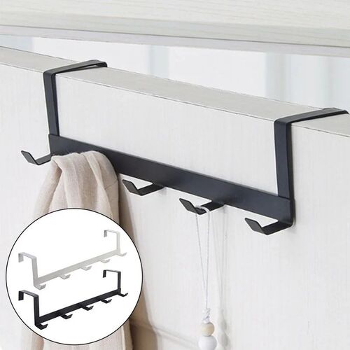 Coat Hook Rack Over The Door 5 Hooks Home Organizer Metal Ha