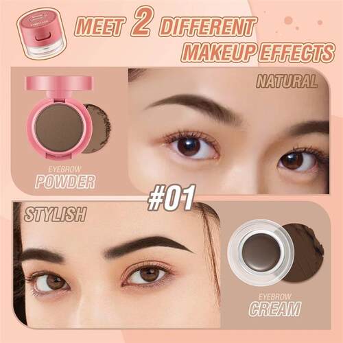 2 In 1 Eyebrow Cream Double-Deck Waterproof Multi-uses High