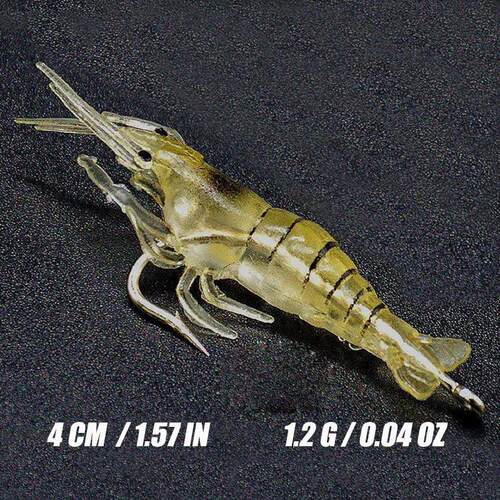 10pcs Soft Silicone Luminous Simulation Shrimp Shaped Fishin