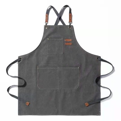 Waterproof and oil resistant canvas cotton apron, coffee