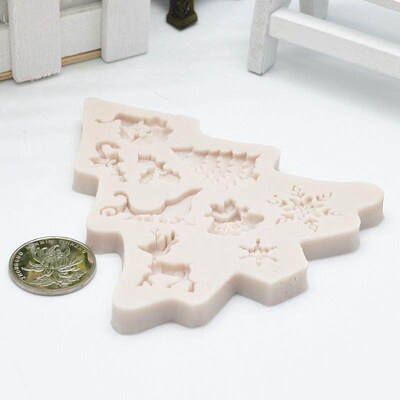 Christmas Tree Snow Silicone Mold Dessert Cake Lace Decorati