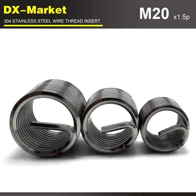 m20*1.5D *1.5P , 20pcs , ss304 fine thread inserts  , 304 au