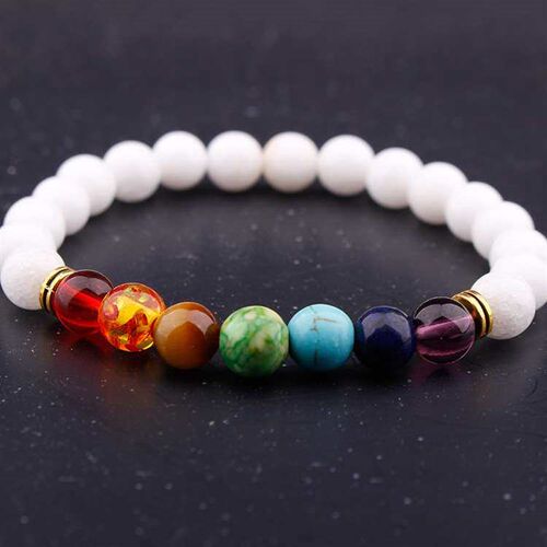 Colorful White Turquoise Brlet Colorful Seven Chakra Energy