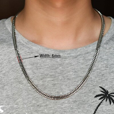 Mens Stainless Steel Curb Cuban Necklace Chain High Quality