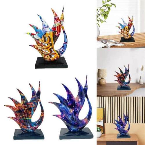 Abstract Swan Statue Art Crafts Tabletop Ornament for