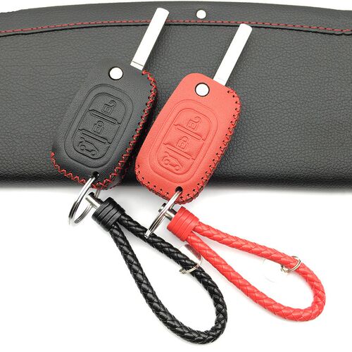 Remote 3 Buttons Car Key Leather Case Keychain Cover for Lad