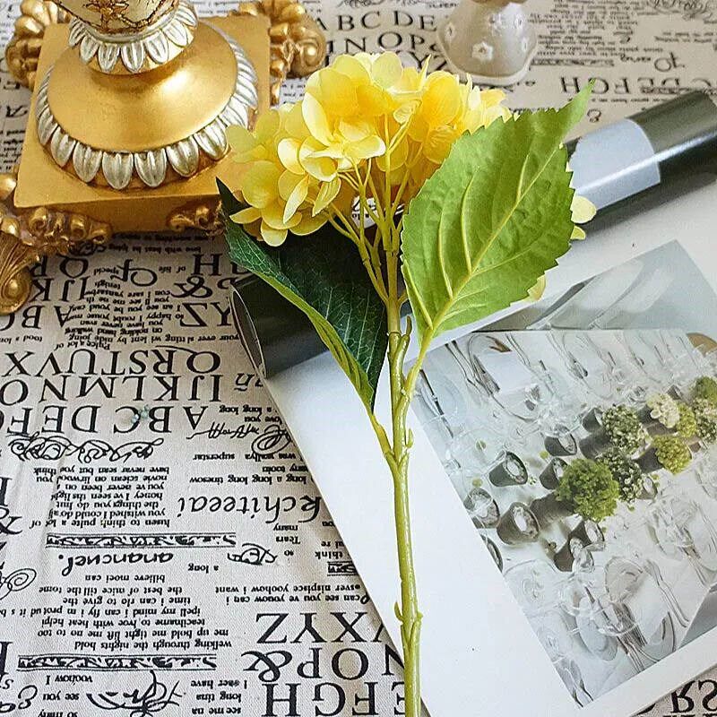 Artificial Flowers Cheap Silk Hydrangea Bride Bouquet Weddin - 实物图