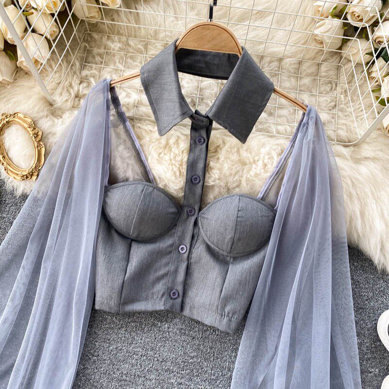 Women Mesh Shee时尚套装