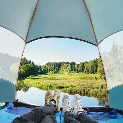 Full-automatic hexagonal tent outdoor multi-person double-la