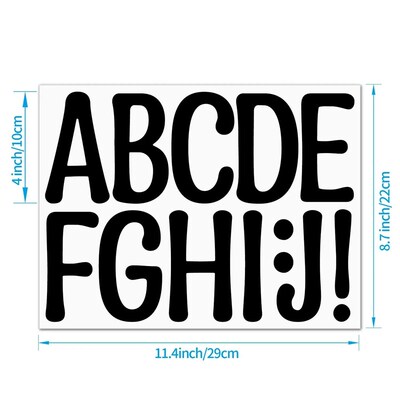 4-inch Big Letter Sticker 3 sheets Number Alphabet Vinyl Art