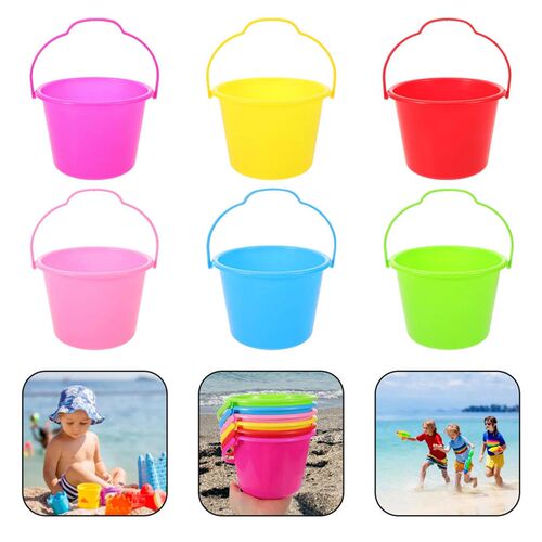6 Pcs Childrens Beach Bucket Water Playthings Toys Outdoor