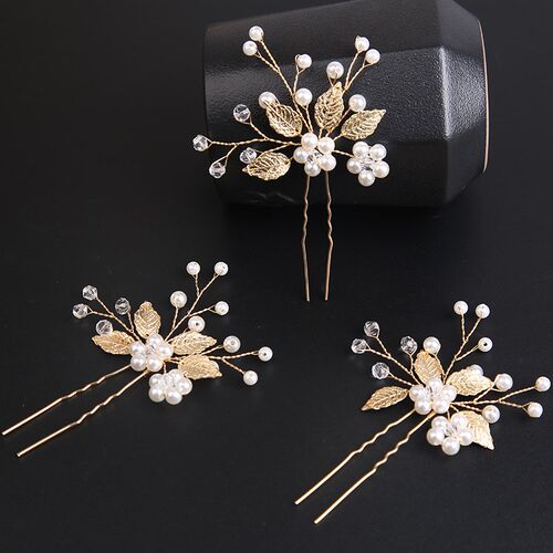 Pearl Bridal Hairpin Headdress White Pearl Hair Insert Weddi