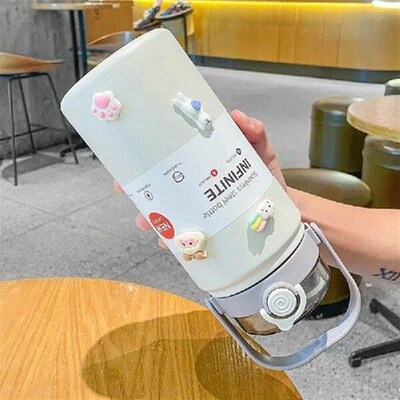 1.2L Large Capacity Thermo Bottle with Straw Stainless