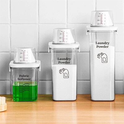 Airtight Laundry Detergent Powder Storage Box Clear washing
