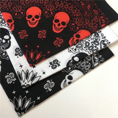 More Colorfull Printed Skull Paisley Geometric Cotton Bandan
