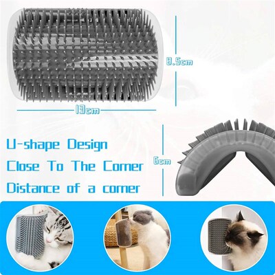Cat Self Groomer,Soft Cat Wall Corner Scratcher Self Groomin