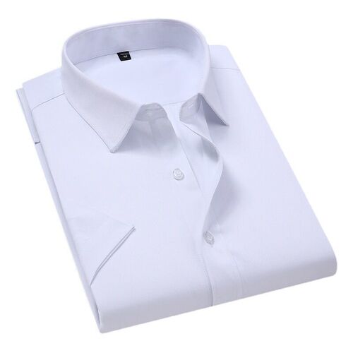 Mens Short Sleeve Shirts Solid Color Summer New Mens Iron-