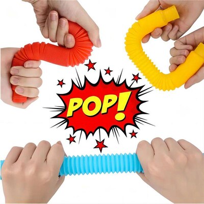 10-30PCS Colorful Telescopic Tubes Fidget Toys Plastic Senso