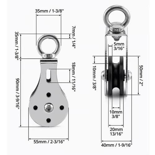 轴承起重滑轮静音吊轮健身轮静音无声轮承重300KG牵引定滑轮