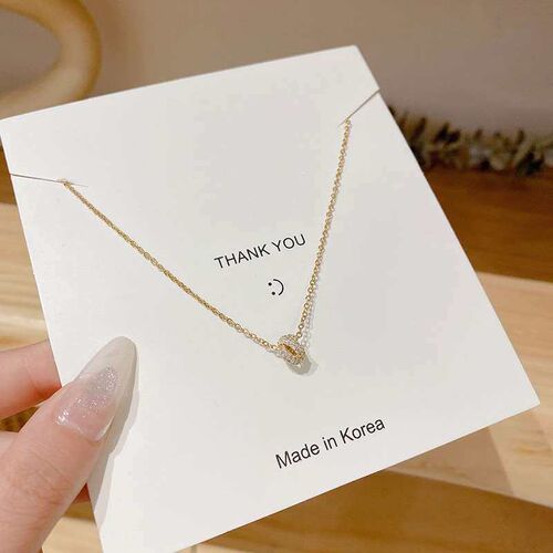 Design sense zircon cross circle pendant female personality