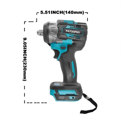 550N.m Cordless Brushless Electric Impact Wrench 1/2 Inch Re
