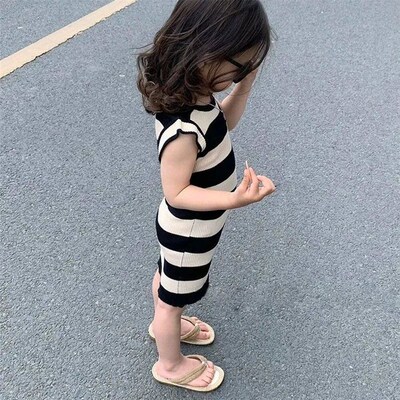 Summer New Striped Girl Dresses Casual Girl Dress Cotton Gir