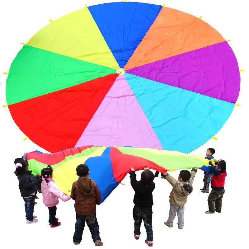 2-6 meter Rainbow Umbrella Outdoor Childrens Game with Perc - 实物图