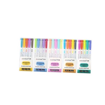 candy color double-headed highlighter marker pen双头荧光笔