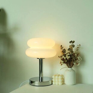 Macaron Glass Table Lamp Trichromatic Dimming Living Room At