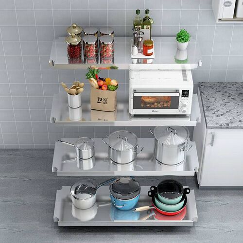 Kitchen Stainless Steel Storage Rack with Fence Household Mi