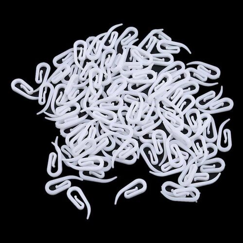 Pactical 100Pcs White Hanging Curtain Hook Hanger Ring Loop