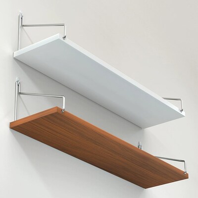 Suspended wall-mounted shelves and wall-mounted partitions