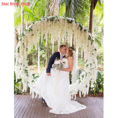 12PCs Wisteria Artificial Flowers Hanging Garland Vine Ratta