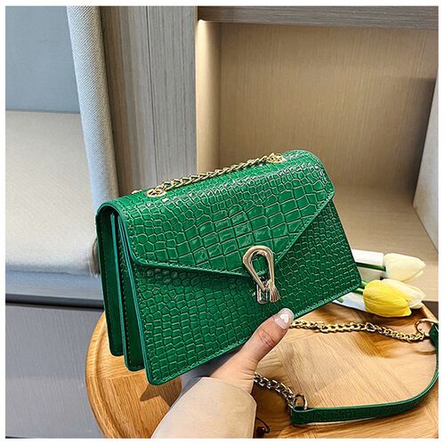 Red Crocodile Pattern Chain Womens Bag 2025 Spring Shoulder