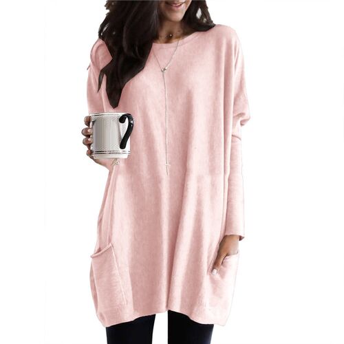 2020 New Women Casual Long Sleeve Round Neck Pullover Loose