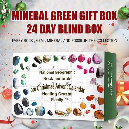 24 Grid Gem Blind Box Christmas Advent Calendar Mineral Coun