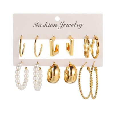 Earrings Fashion Earring hoop Earings Women set earing pearl