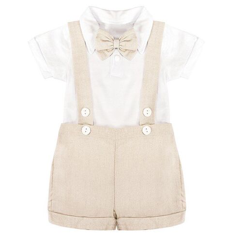 Baby Halter Collar Tie Set Suspender Shorts Set Gentleman Pa