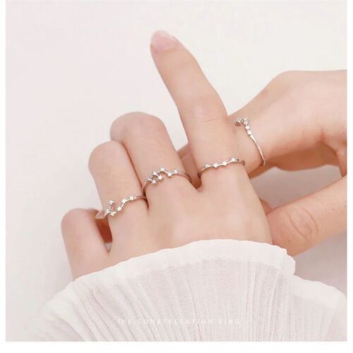 New Minimalist Inlaid Cubic Zircon 12 Constellation Zodiac S
