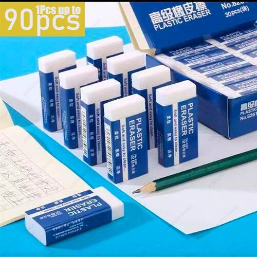 1-90Pcs Soft 2B Pencil Eraser PVC Plastic Rubber Eraser Sket
