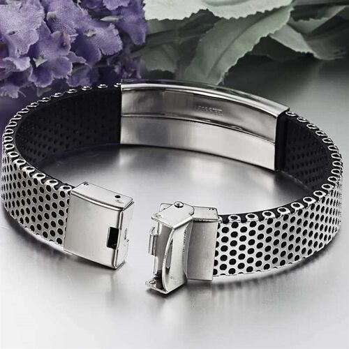 Brlet New Personality Mens Brlet Titanium Steel Glossy Leat