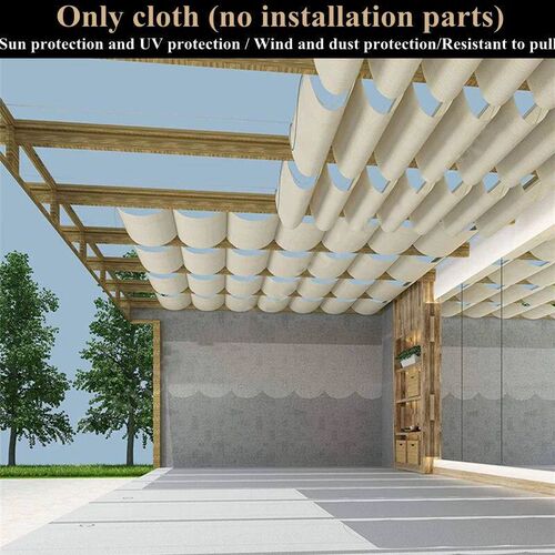 White Telescopic Wave Sun Shade Net Installation Accessories