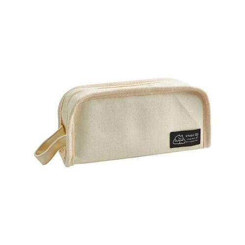 Ins Simplicity Pencil Case Solid Color White Black Canvas