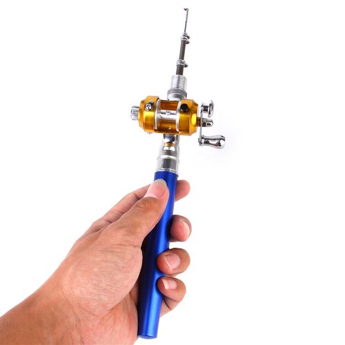 Portable Mini Pocket Fishing Rods Pen Shaped Rod Aluminum Al