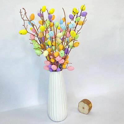 Easter Artificial Egg Flower Branch Foam Painting Egg Fake P
