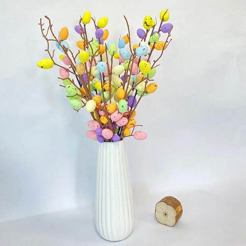 Easter Artificial Egg Flower Branch Foam Painting Egg Fake P