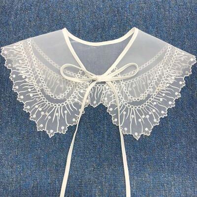 White Lace Fake Collar Blouse Detachable Collar For Women Cl