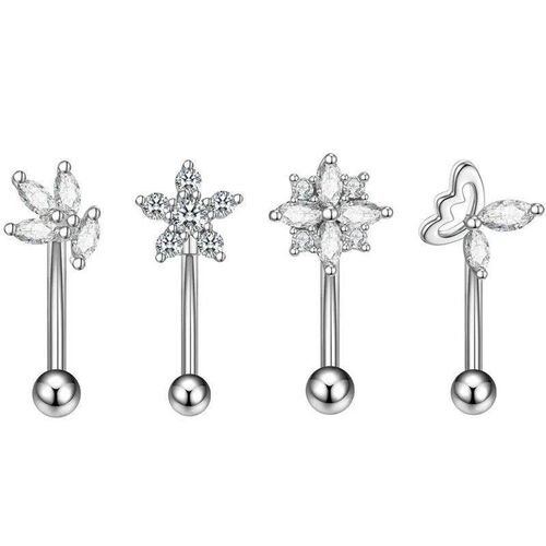 Stainless steel curved rod eyebrow nail with unique shape