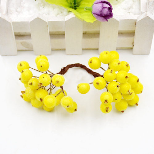 40heads Artificial Fruit Glass Berries Stamen Cheap Fake Flo